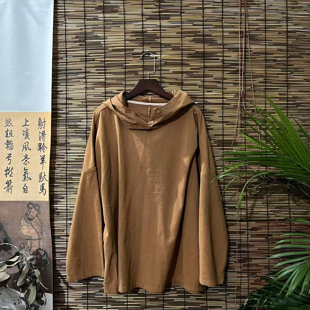 【大梅子推荐】设计款亚麻连帽上衣X0150A