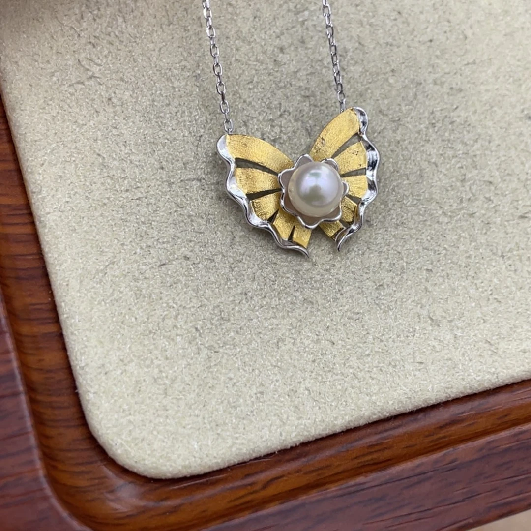 银S925镶嵌海水珍珠颈饰