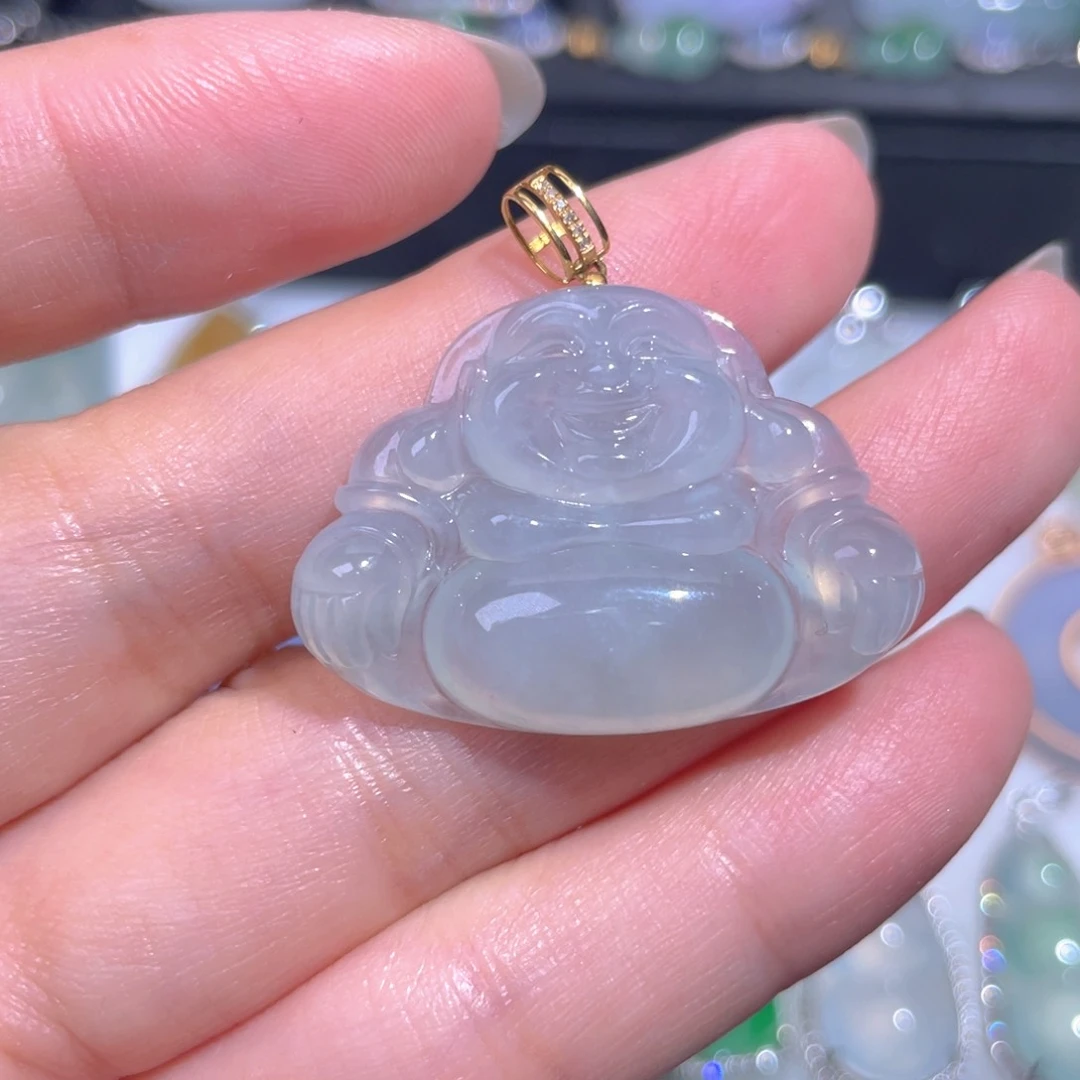 颈饰18K金镶嵌翡翠翡翠