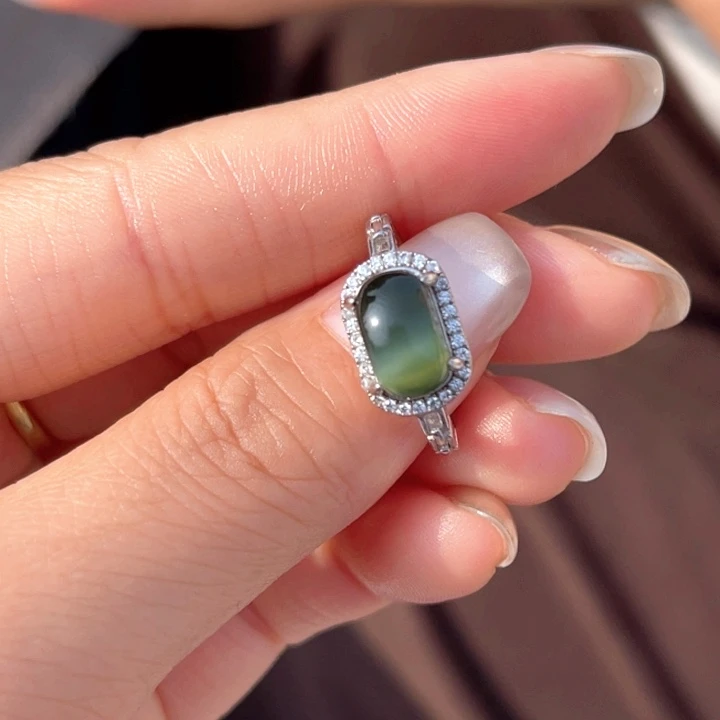 ****～和田玉银S925镶嵌戒指