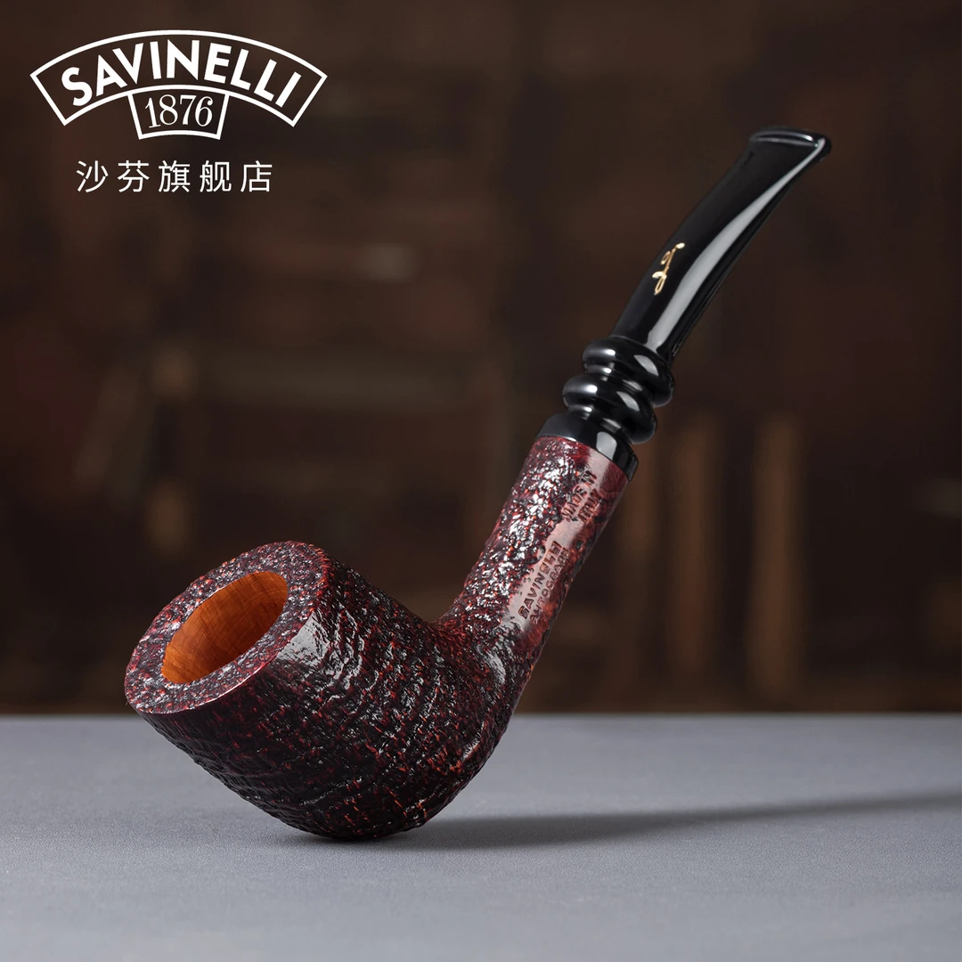 沙芬旗舰店总裁签字限量喷砂面石楠木高端手工男士烟斗涵涵专属