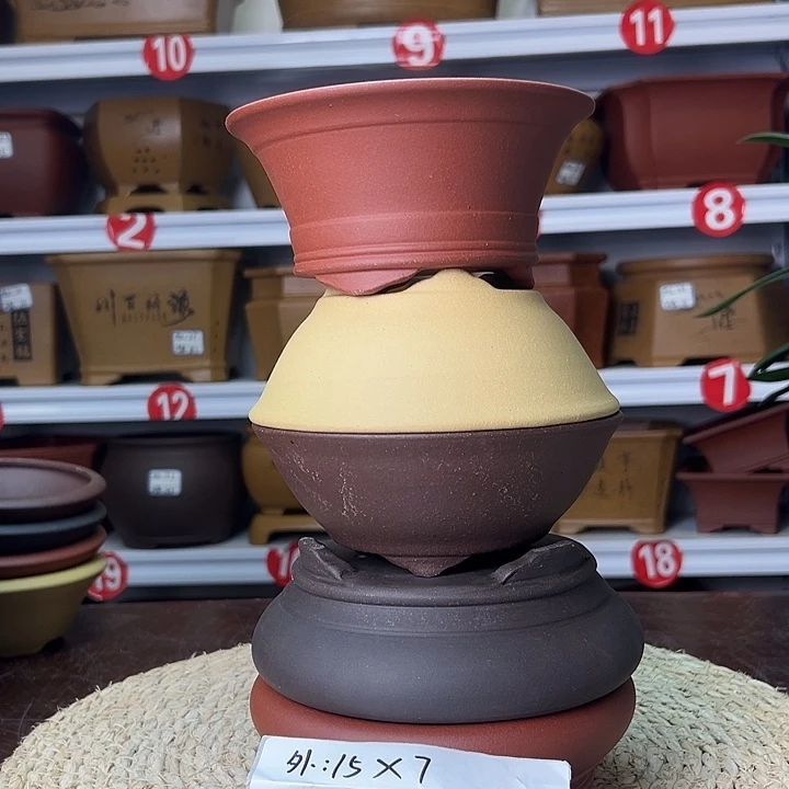 紫砂花盆蛇年大吉