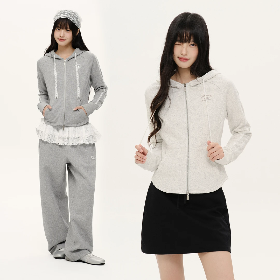 PSO Brand 女装305克棉涤针织腊肠小狗修身连帽开衫卫衣TKW001-1