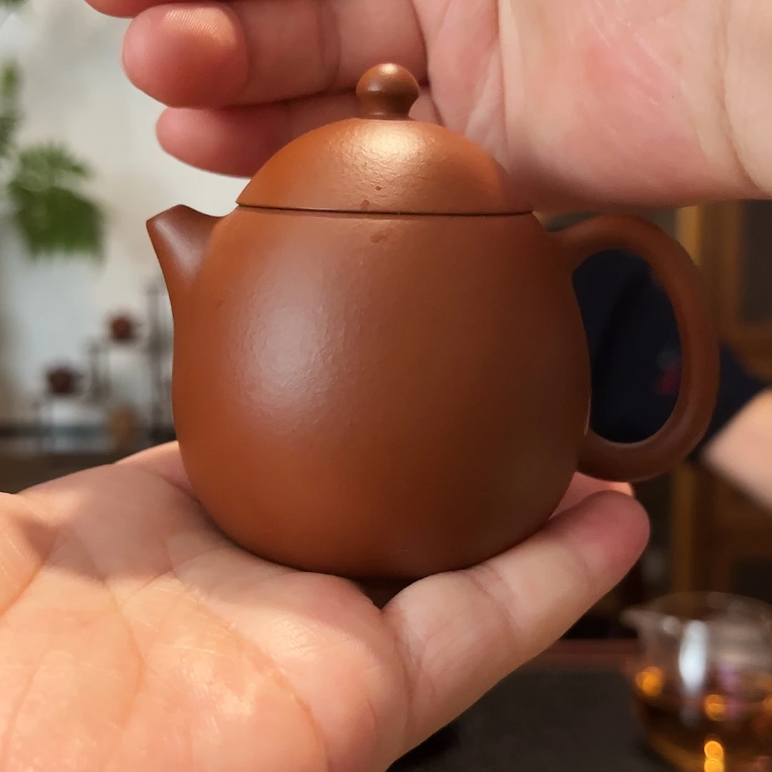 茶壶紫砂龙蛋朱泥小品90ml