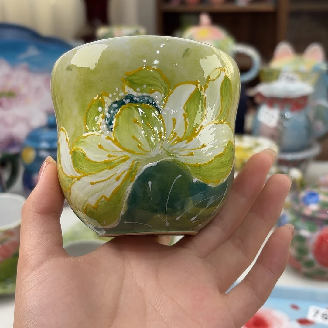 景德镇手绘高温釉下彩陶瓷茶具