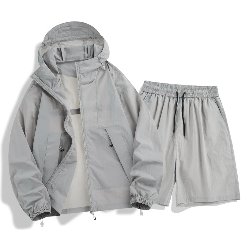 Mexican/稻草人2025夏季防晒衣套装休闲皮肤衣外套短裤薄款套装男