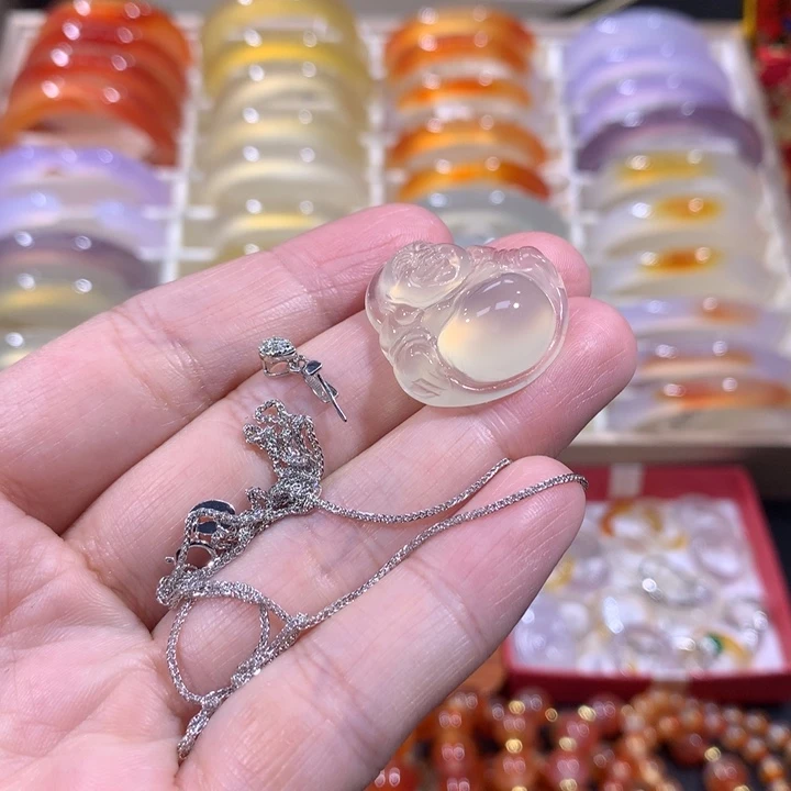 玛瑙/玉髓颈饰未镶嵌黄*米