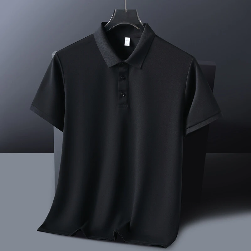 男士翻领冰丝短袖POLO衫夏季抗皱透气速干半袖上衣T恤休闲百搭