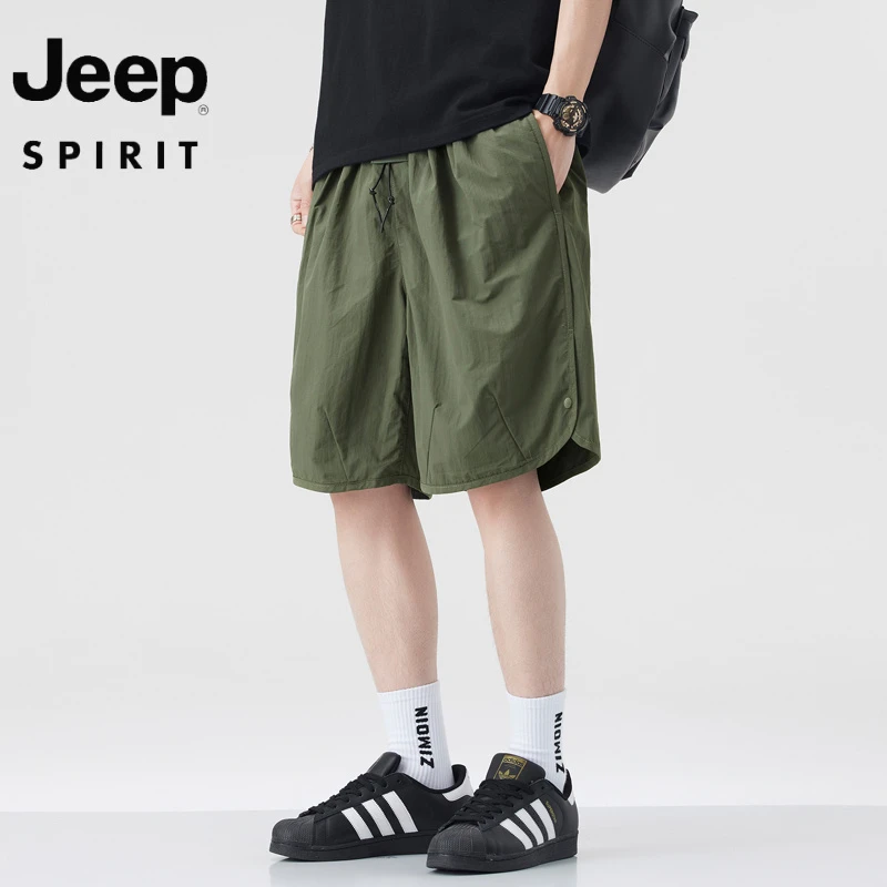 JEEP吉普新款夏季百搭轻薄透气运动短裤男休闲五分沙滩裤子