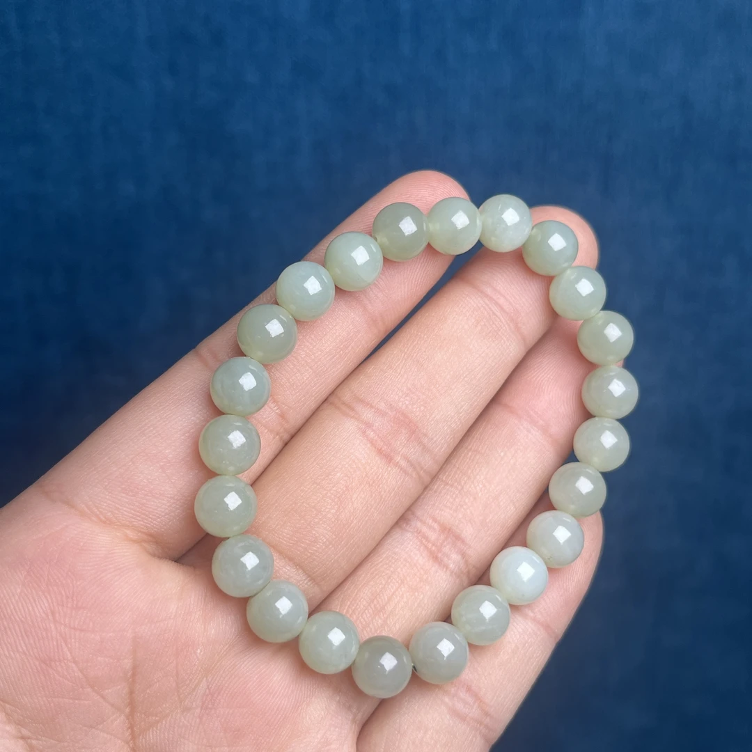 S0289天然和田玉手串卡8