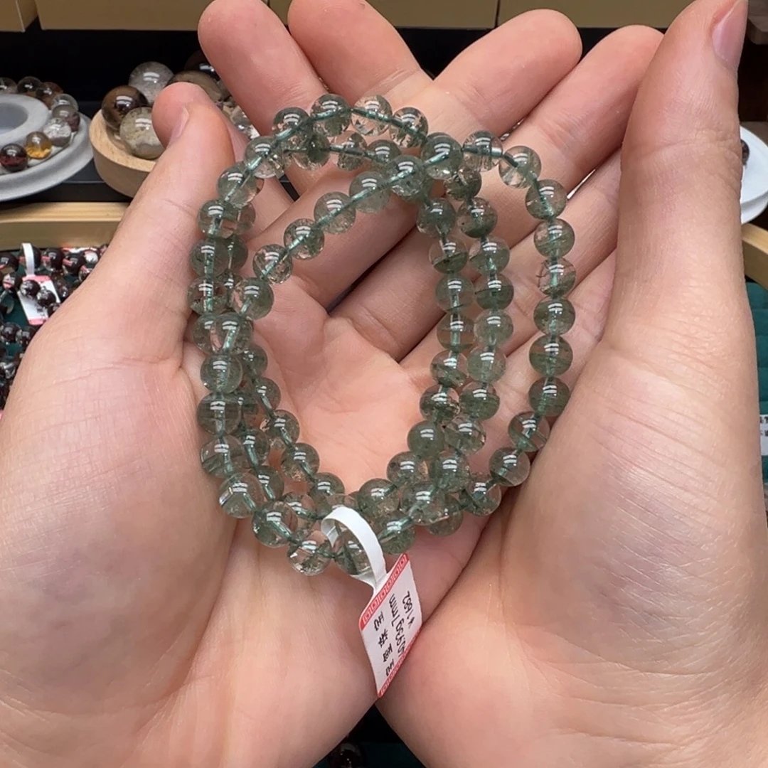 未镶嵌水晶手串绿幽灵满天星飘花多圈手串