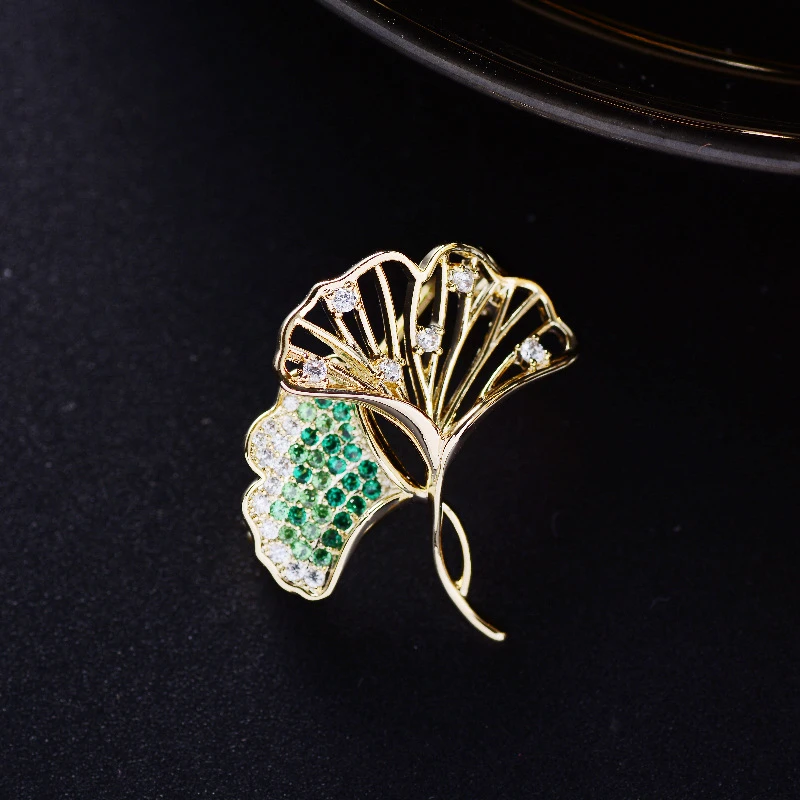 铜胸针 MN 266 银杏胸针2.8厘米