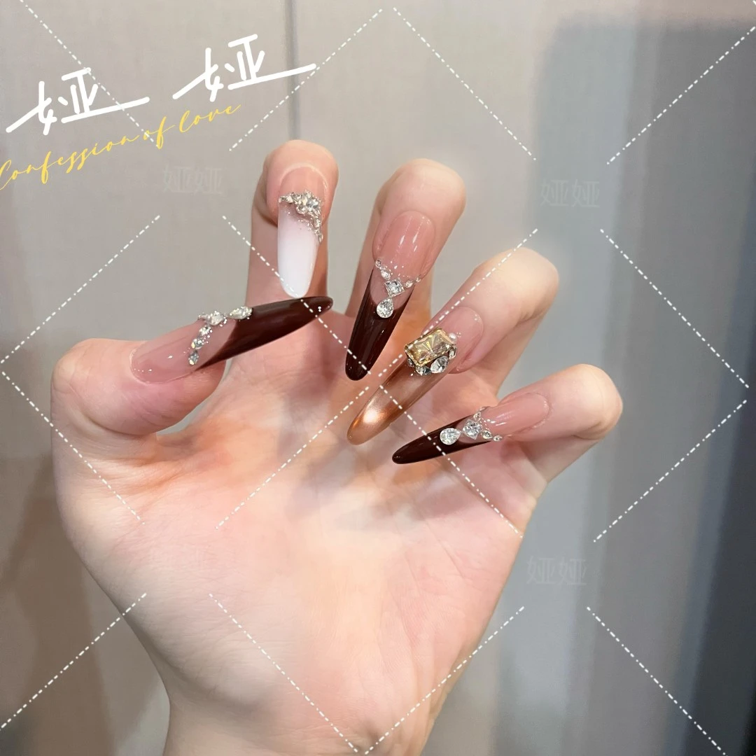 【奶油秋冬】高品爆款纯手工穿戴甲绵密猫眼高级美甲贴