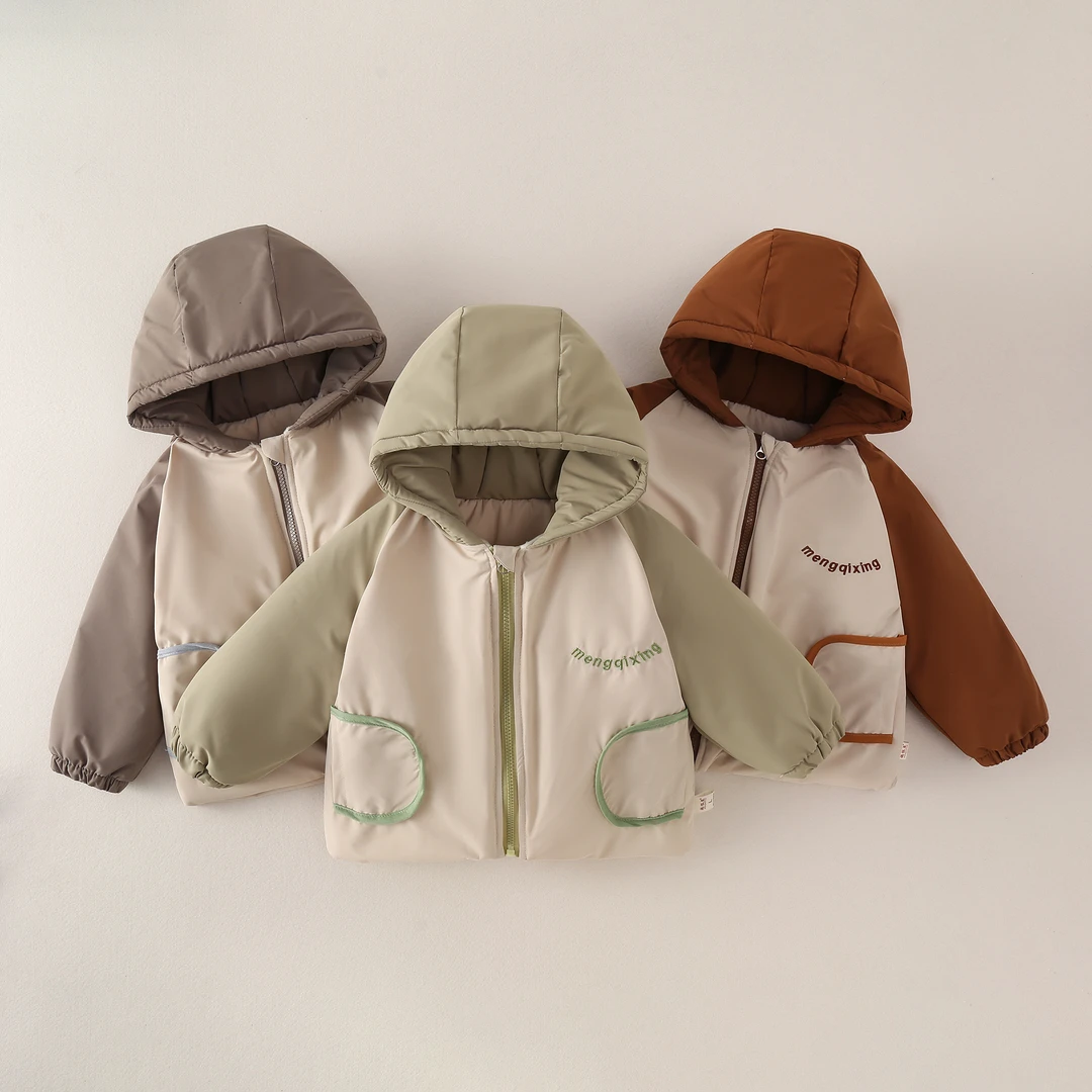 衣服连帽棉服冲锋衣上衣女童男宝婴儿加绒