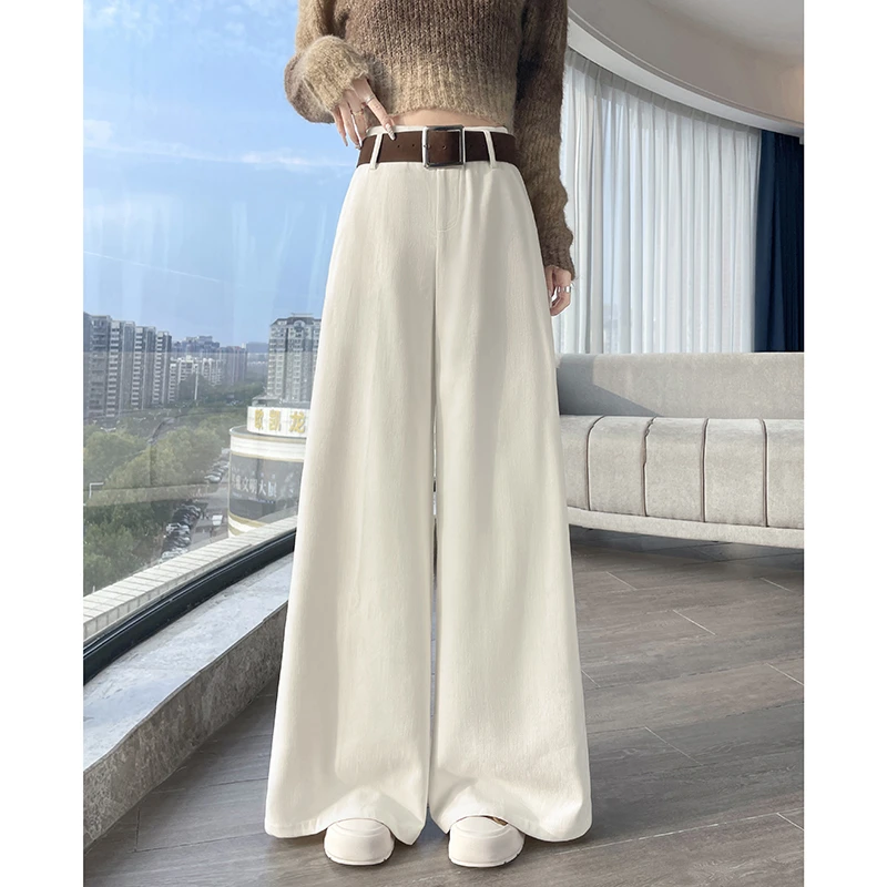 高腰垂感显瘦直筒阔腿裤女秋冬新款高级感休闲裤女士长裤子