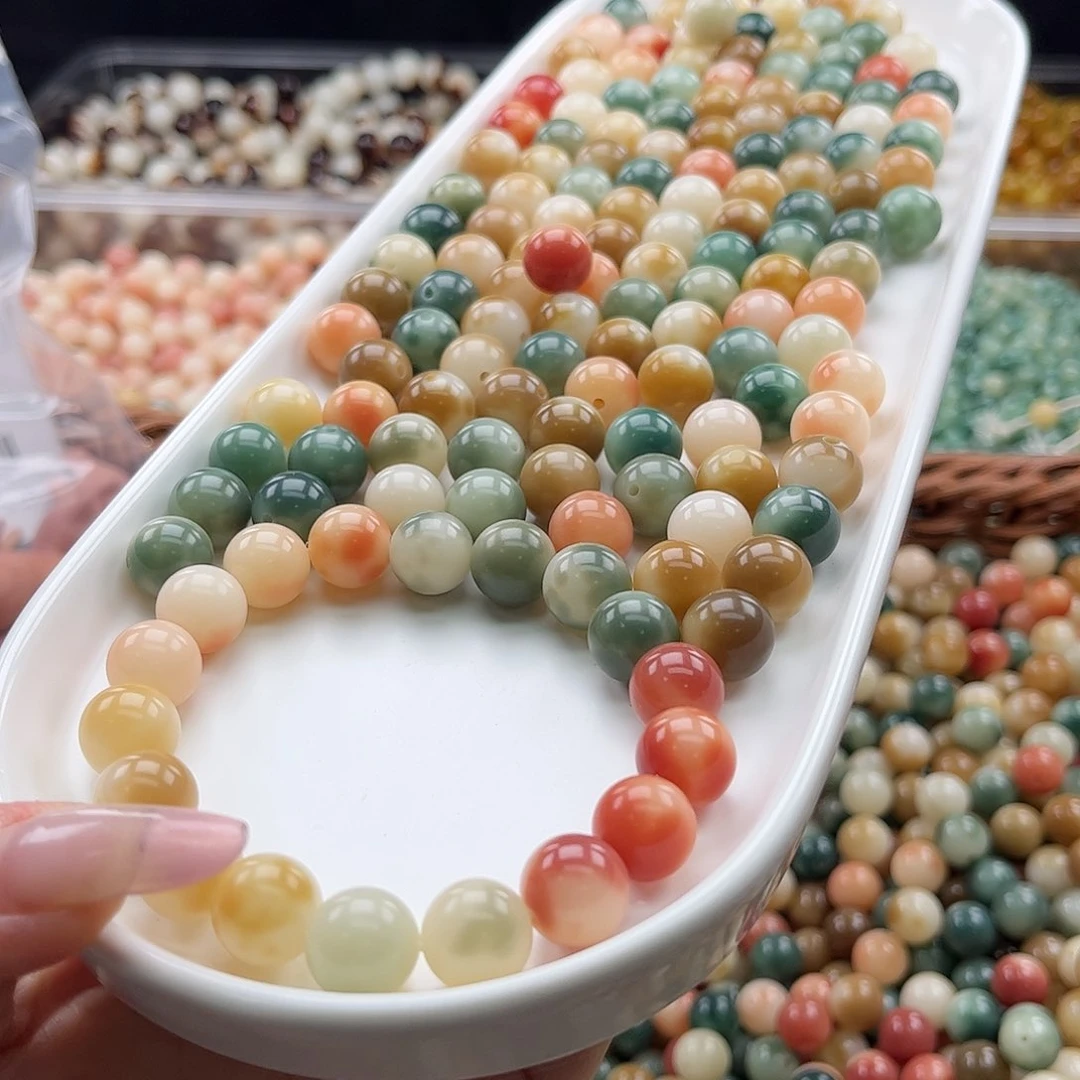 白玉菩提吊坠q12mm/100+10颗玫瑰庄园