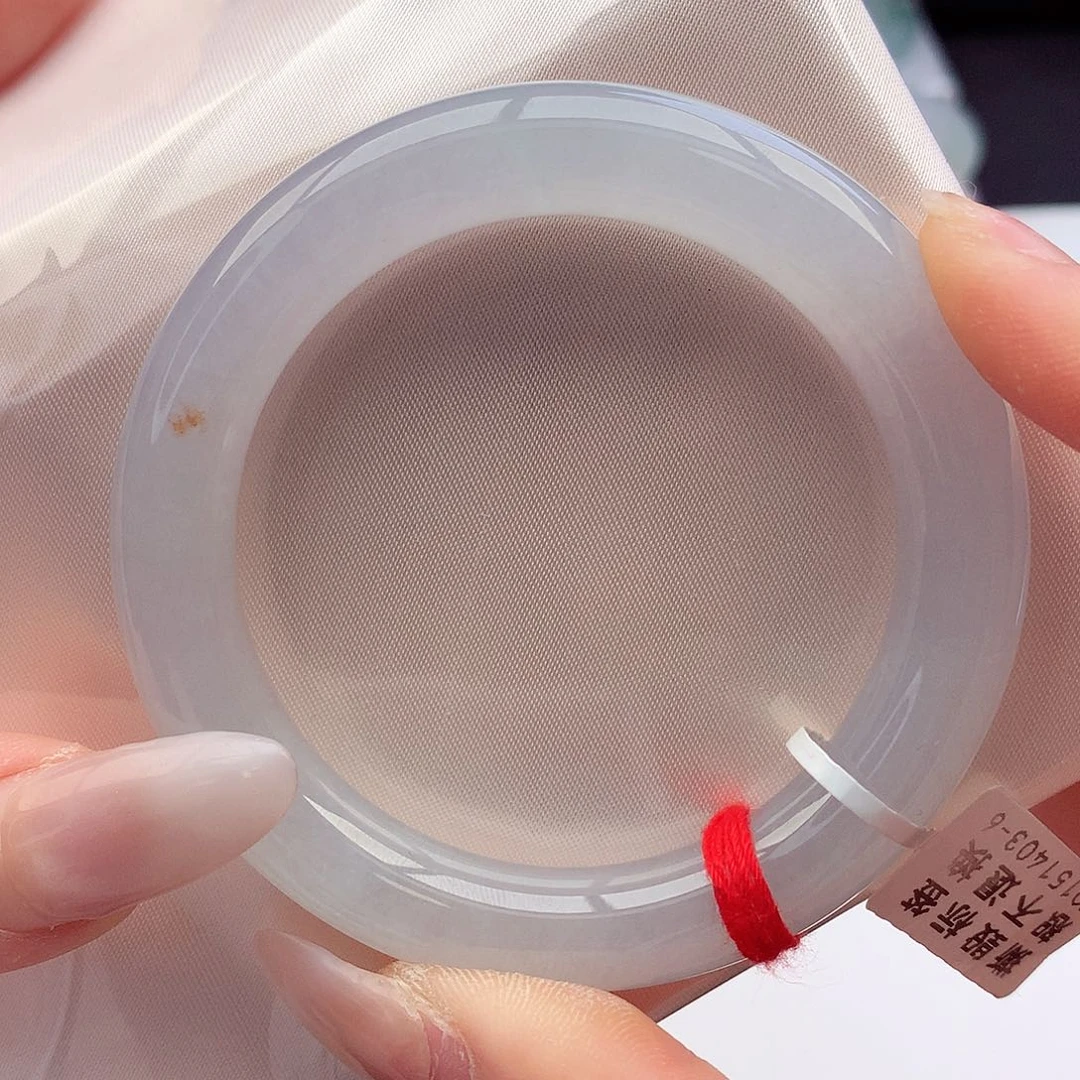 未镶嵌手镯翡翠天然A货翡翠53-54冰胶水蜜桃底飘桂花糕5号