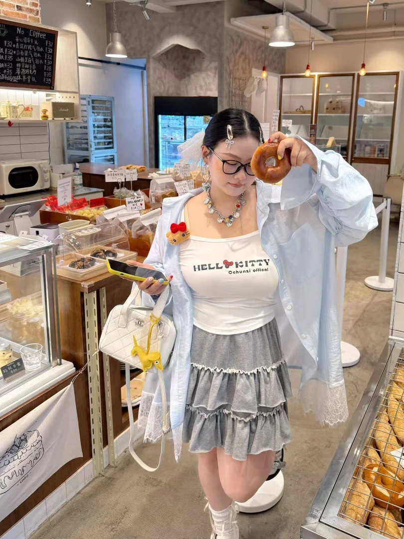 AZHOU'SDAY “灰色 白色半裙” Q404HSBS