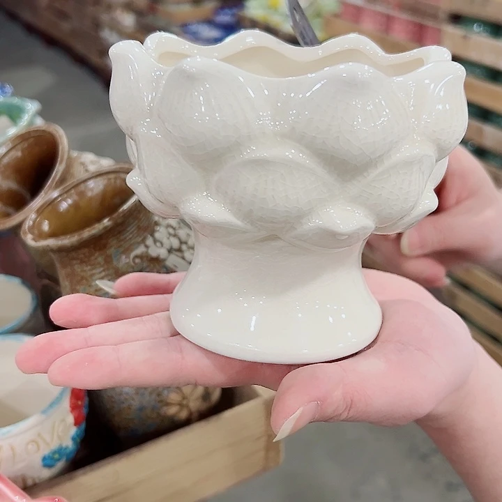 有孔.凑满10元发货多肉陶瓷花盆！