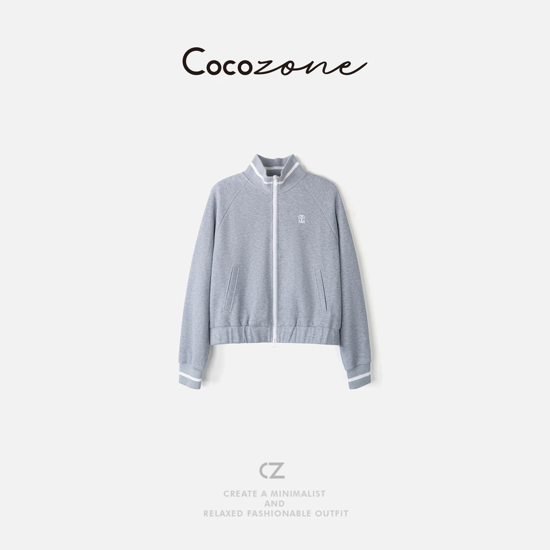 COCO ZONE 刘一一 “元气卫衣”经典简约立领撞色外套 CD2A1966
