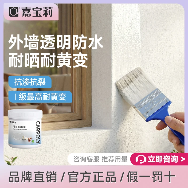 嘉宝莉外墙透明防水墙面防漏防渗涂料屋顶阳台环保补漏胶透明补漏