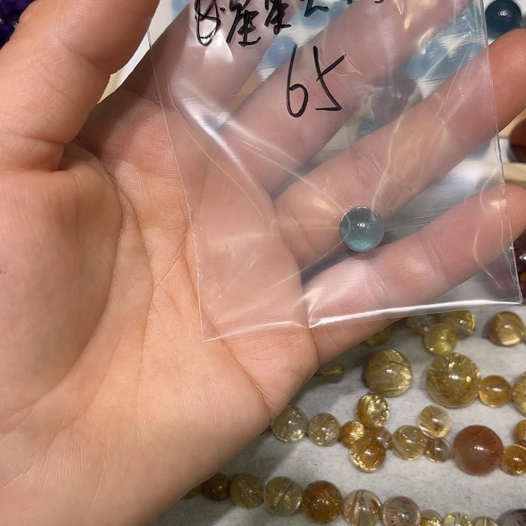 水晶珠宝半成品未镶嵌星****海蓝宝单珠9.5毫米
