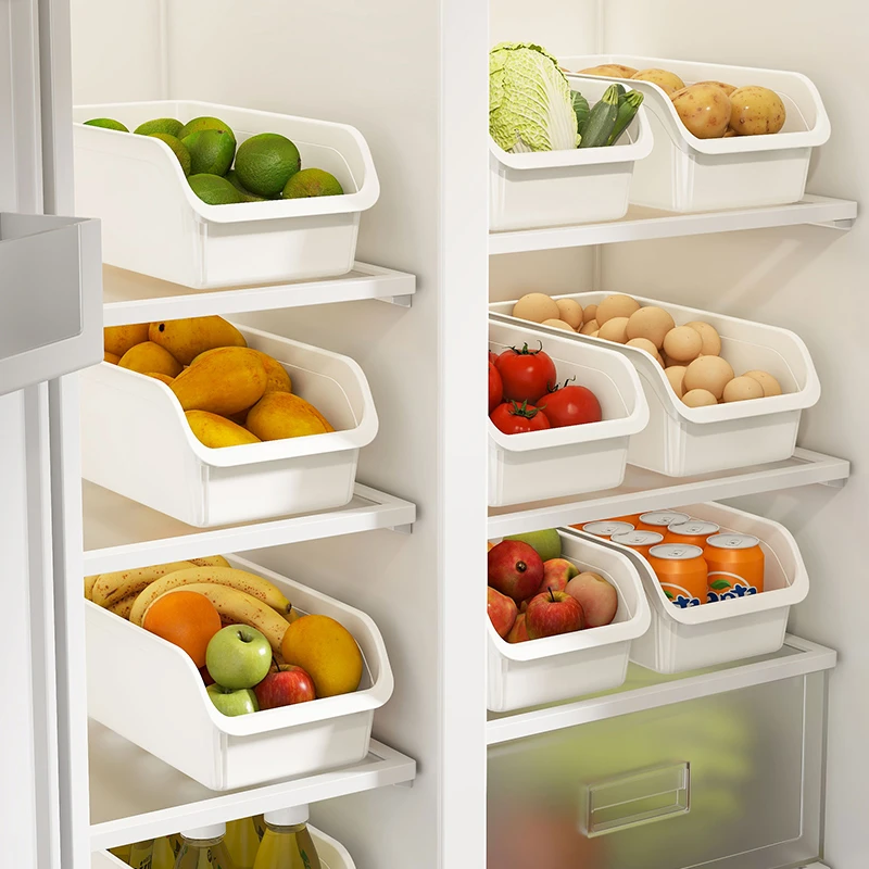 食物收纳盒【特大号3个装】厨房收纳盒冰箱整理大容量桌面收纳筐