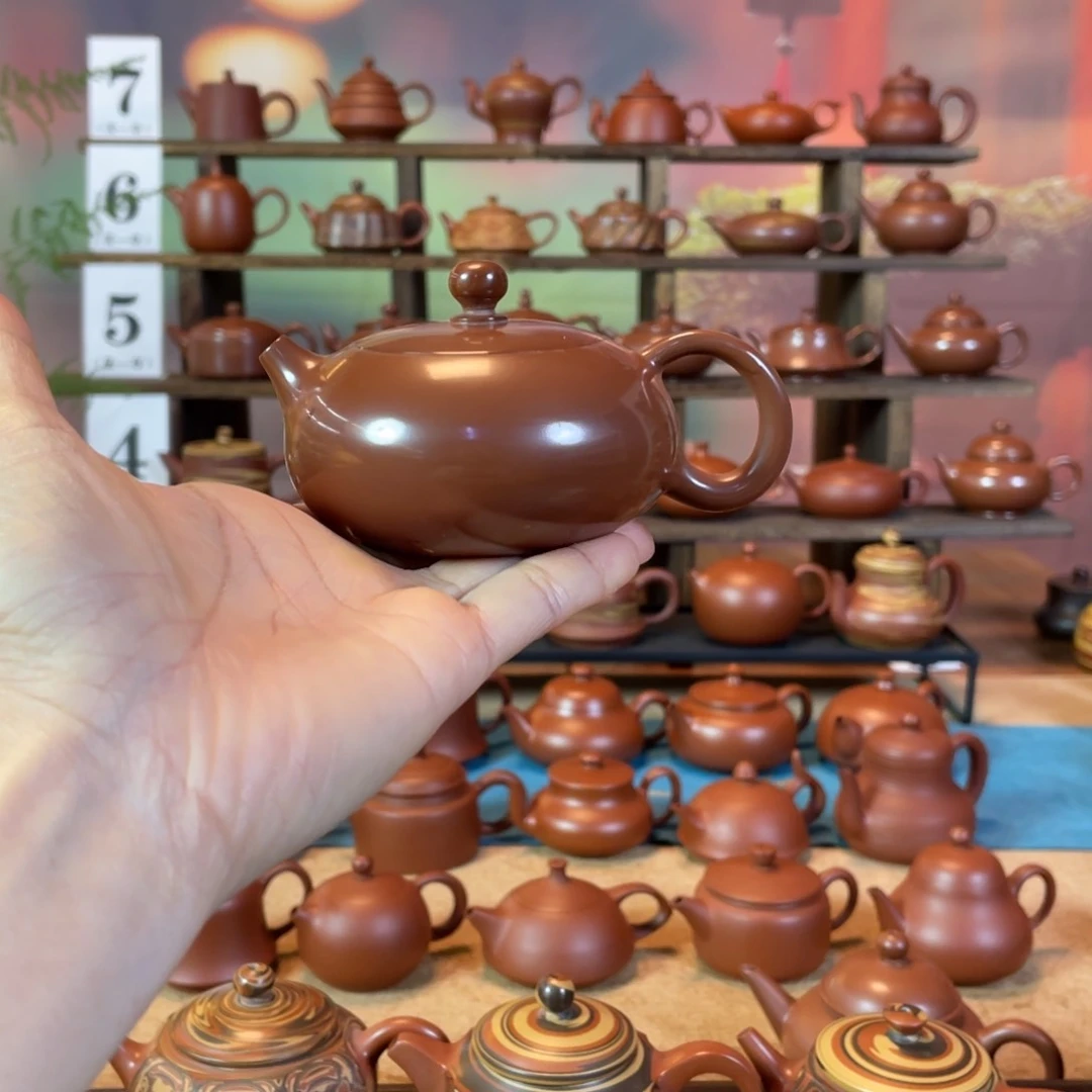 茶壶紫砂虓潮州手工手拉朱泥水磨潮西施壶