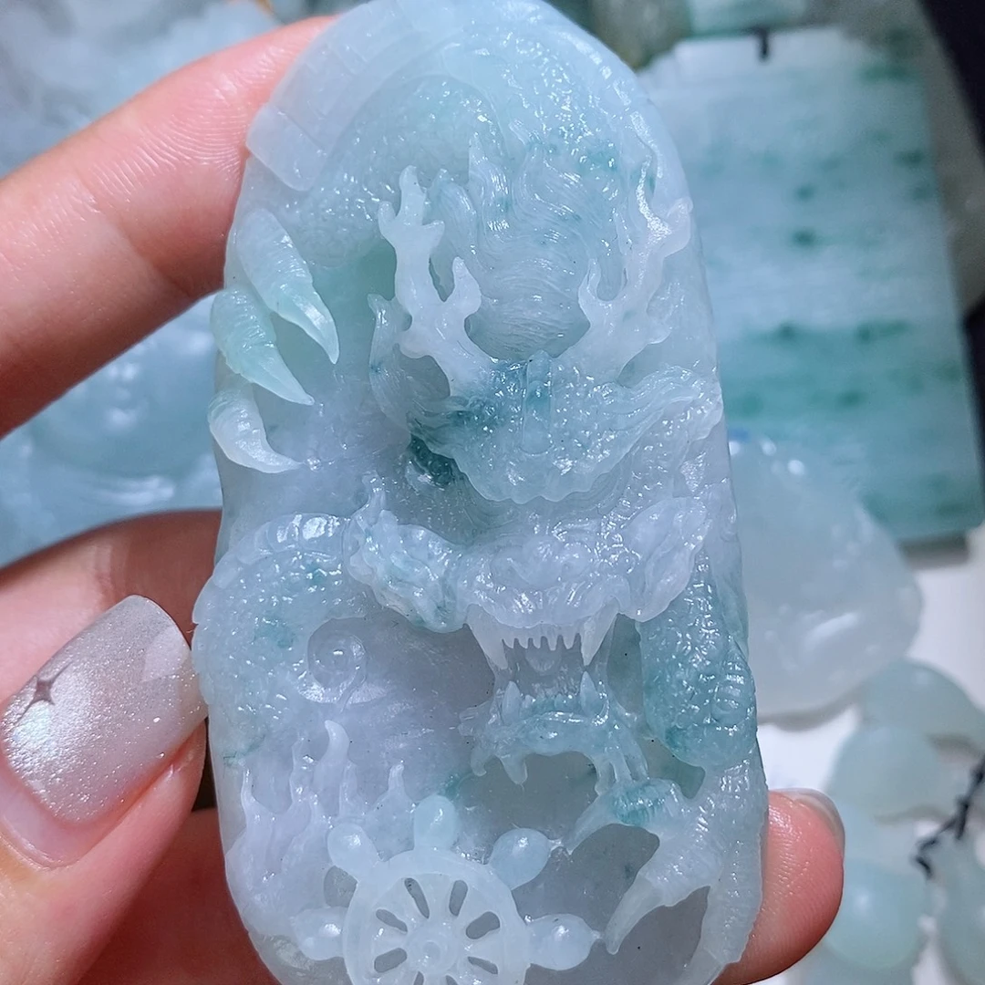未镶嵌定制翡翠毛货付款后确认抛光