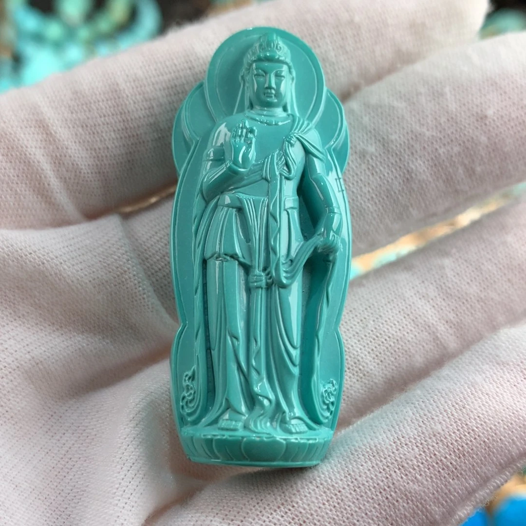 绿松石未镶嵌站观音