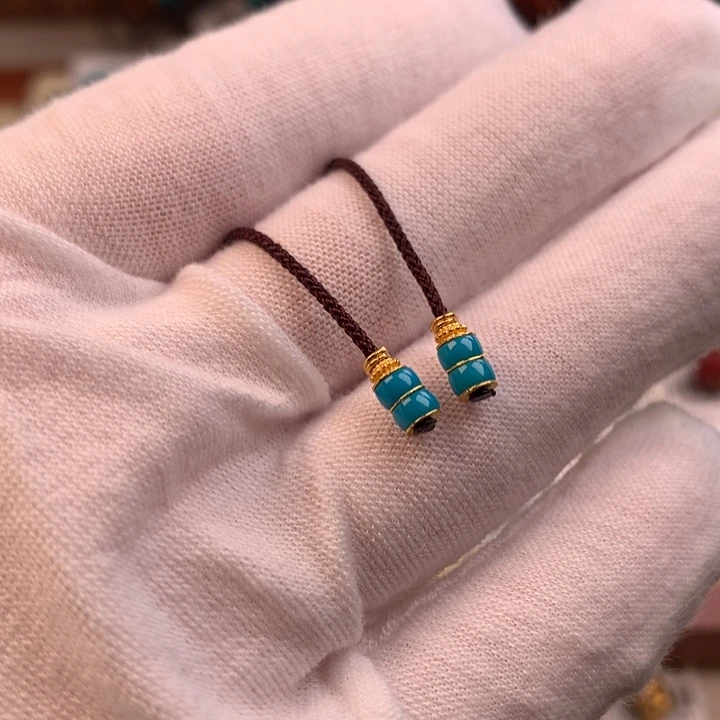 18K金镶嵌绿松石配饰j3.8