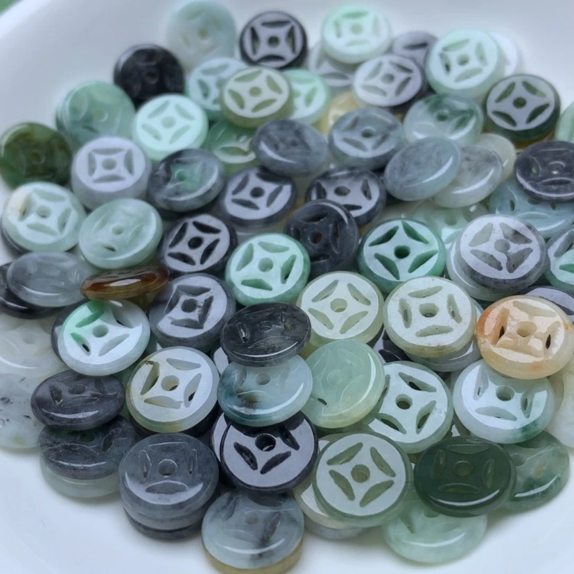 【闪购商品】未镶嵌手链翡翠卡10金钱扣30颗