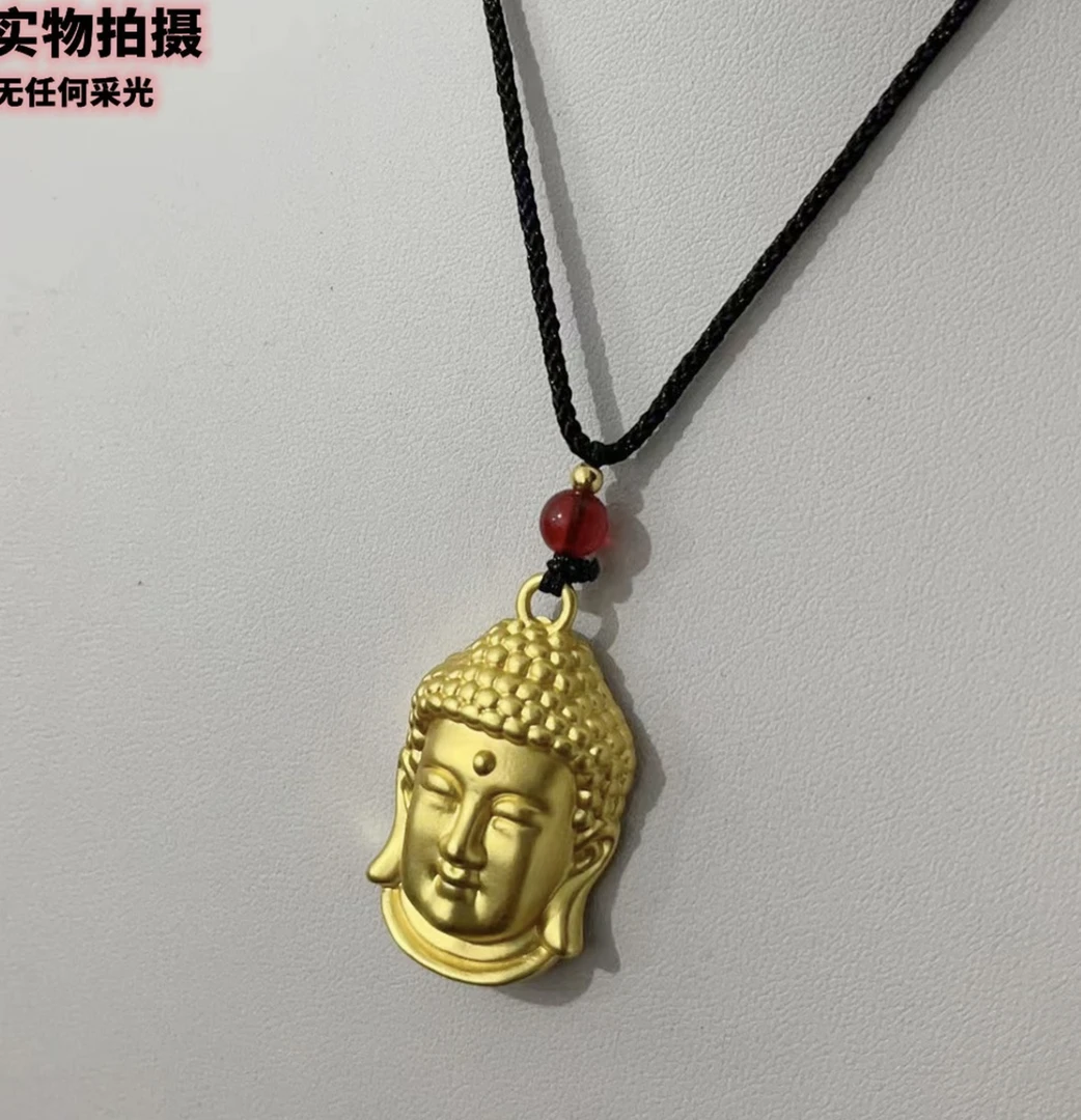 吊坠 经典国风款古法佛头黄色吊坠