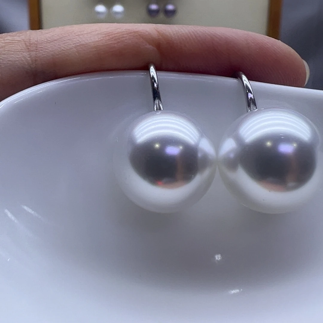 淡水珍珠耳饰银S925镶嵌