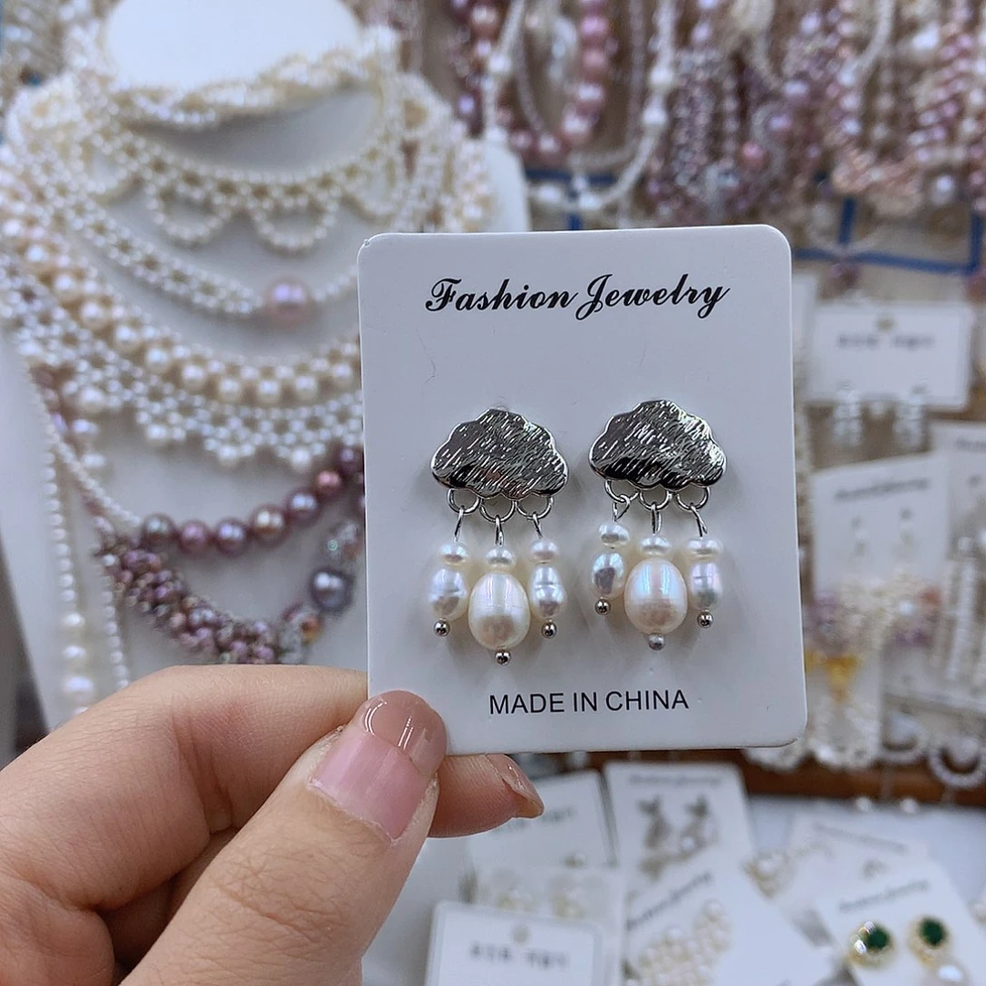 项链银S925镶嵌淡水珍珠