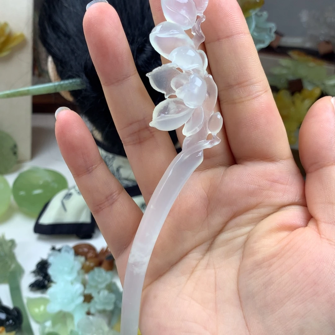 未镶嵌蛇纹石玉发簪