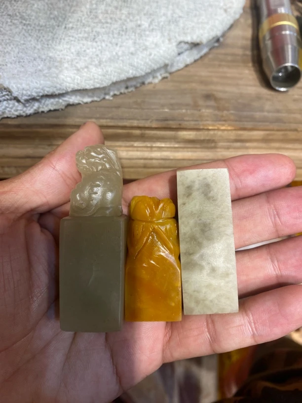 石雕印章作品3个