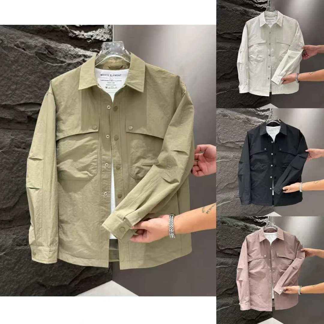 2025秋季新款气质简约百搭潮流男士翻领夹克外套811