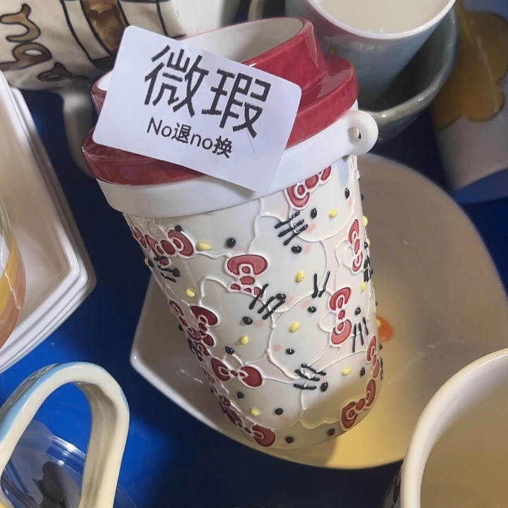 摆件陶不退不换卡通手绘