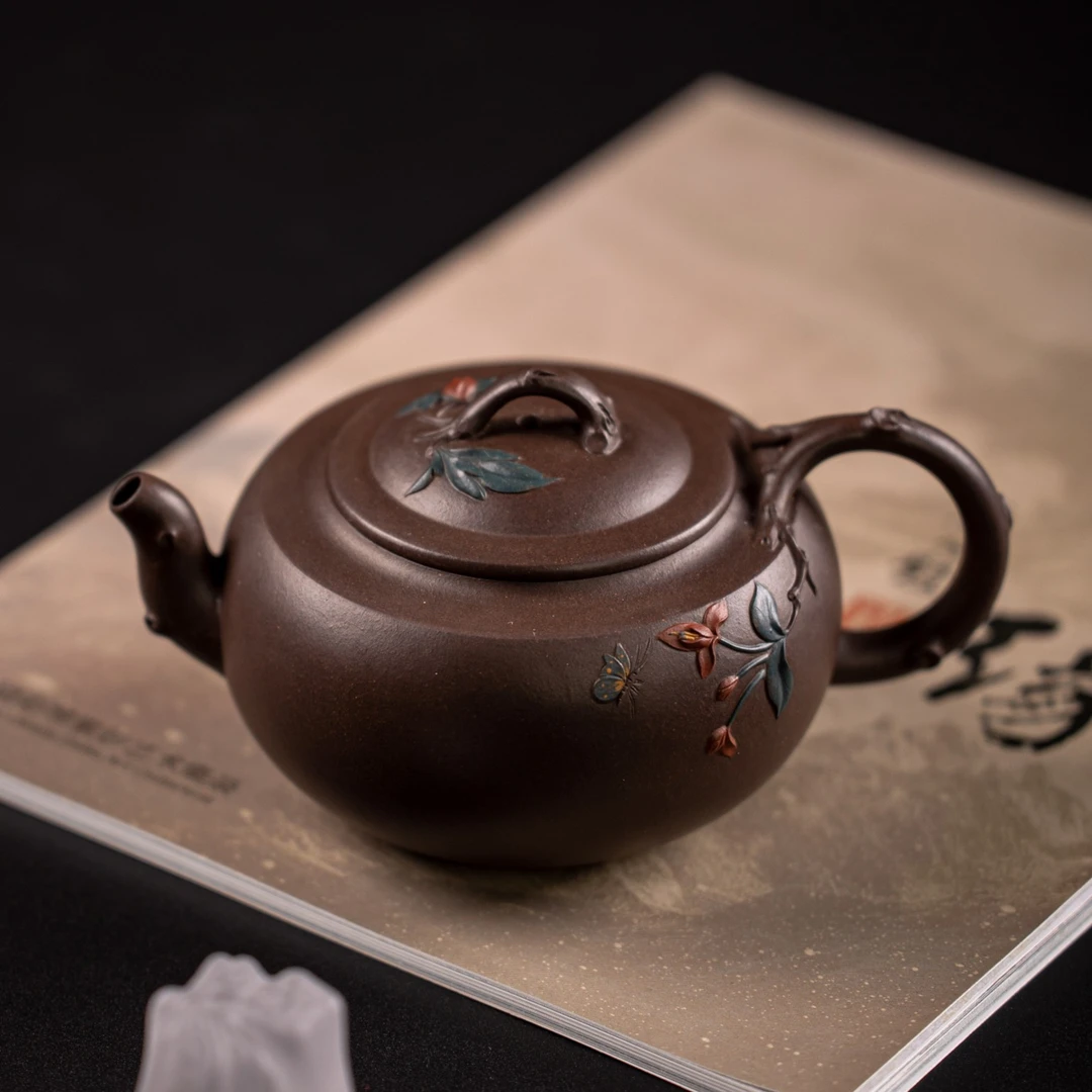 储集泉之女【迎春】储蓁 紫泥300cc全手工家用壶 宜兴紫砂壶