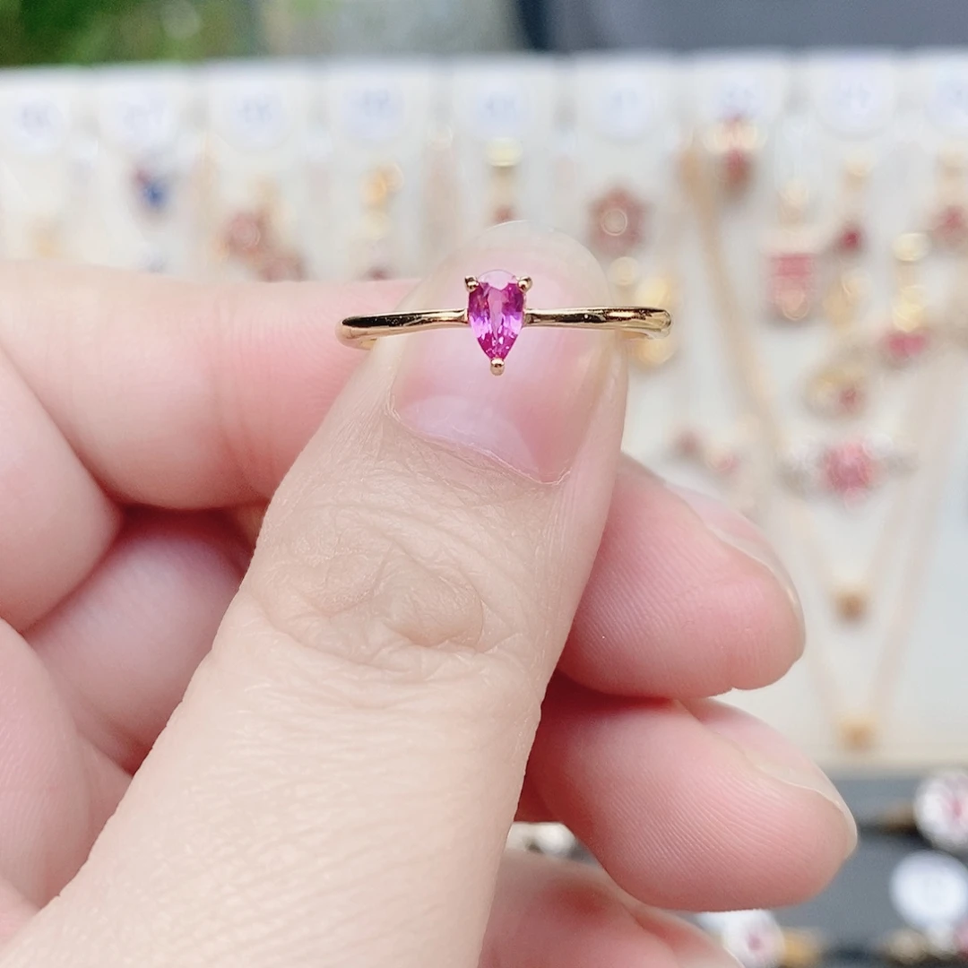 戒指银S925镶嵌彩色蓝宝石