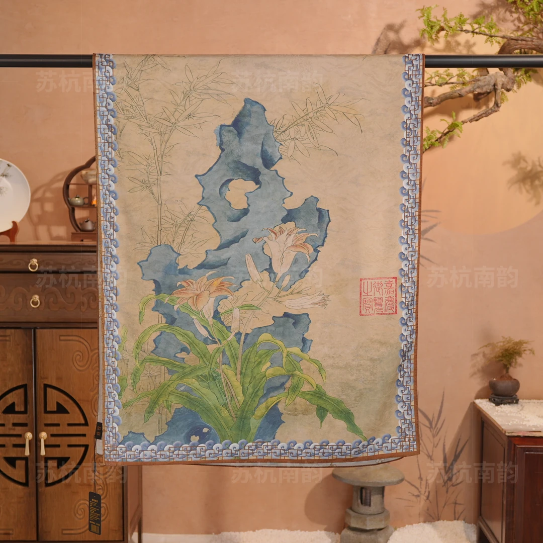 【D31-84HL灵鹊兆喜】180*70丝巾围巾青蚕丝桑蚕丝百搭气质时尚双面