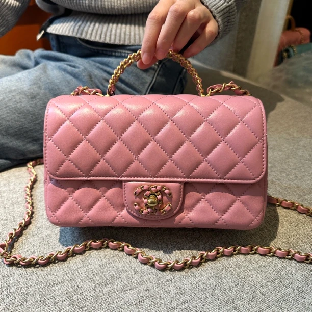 95新 Chanel/香奈儿 上海包展/水钻手柄大mini包/成色直播间为准
