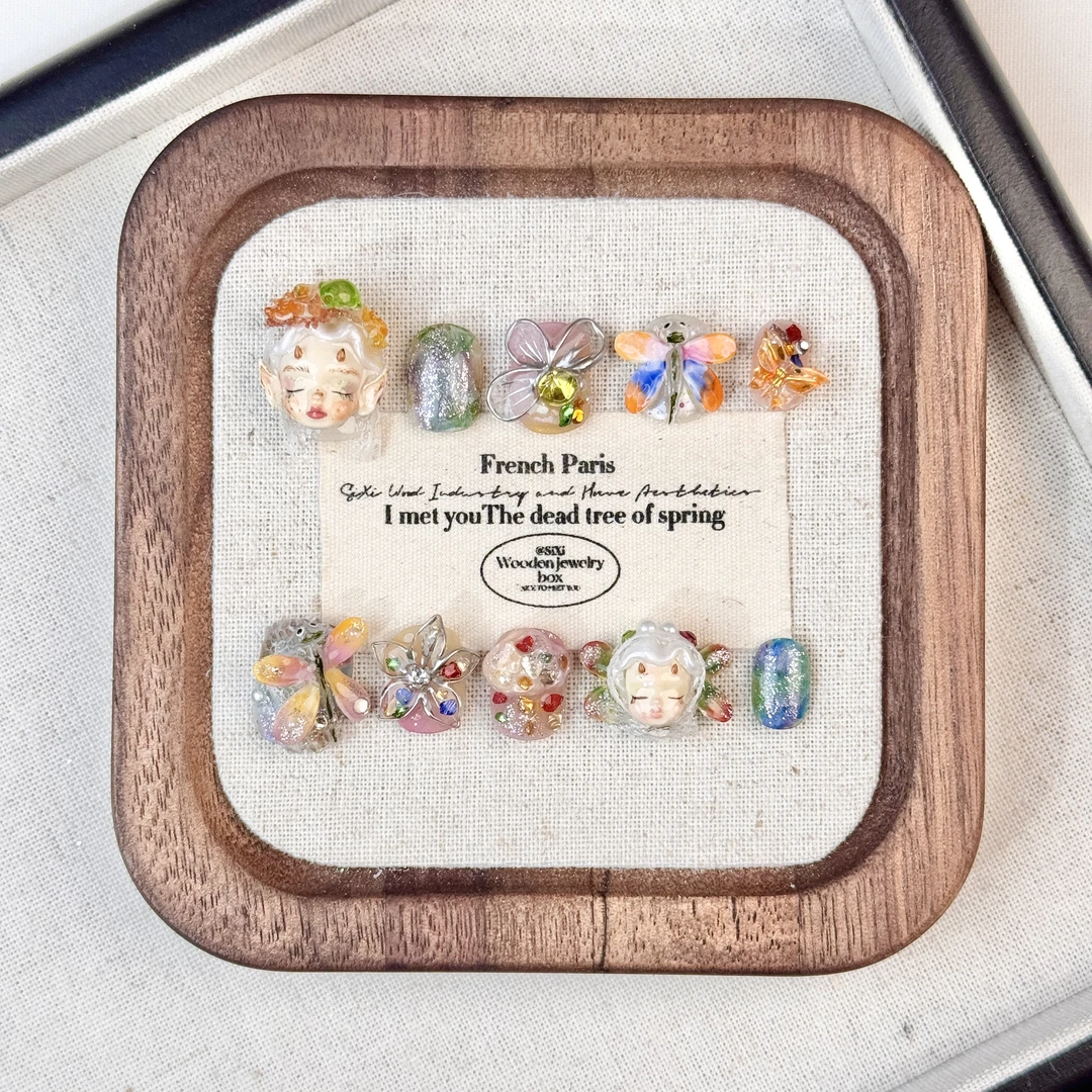 【蜻蜓精灵】爆款高级感精致小众流行娃娃头捏捏纯手工穿戴甲