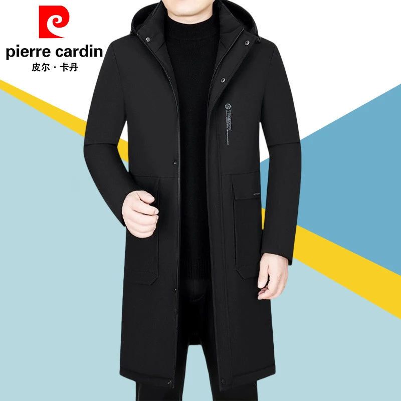 皮尔卡丹新款棉衣男士长款过膝棉服冬季加厚保暖外套帅气韩版棉袄