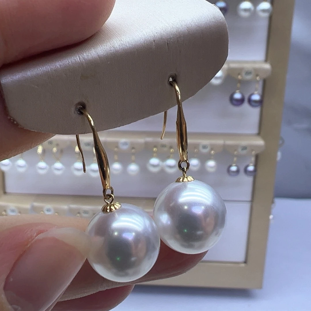 18K金镶嵌淡水珍珠耳饰