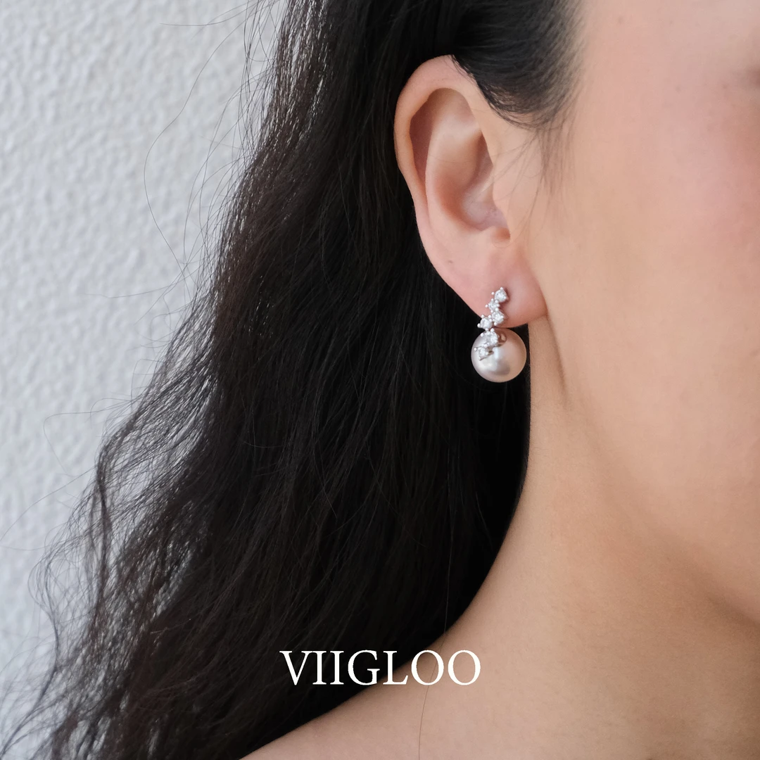 ⅦGLOO｜韵珠-法式百搭气质款明珠耳环极光白/粉