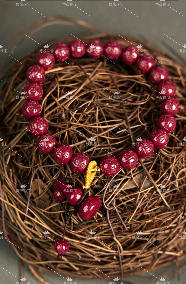 含辰砂工艺品保真高含量紫金砂六字真言平安葫芦手链8m