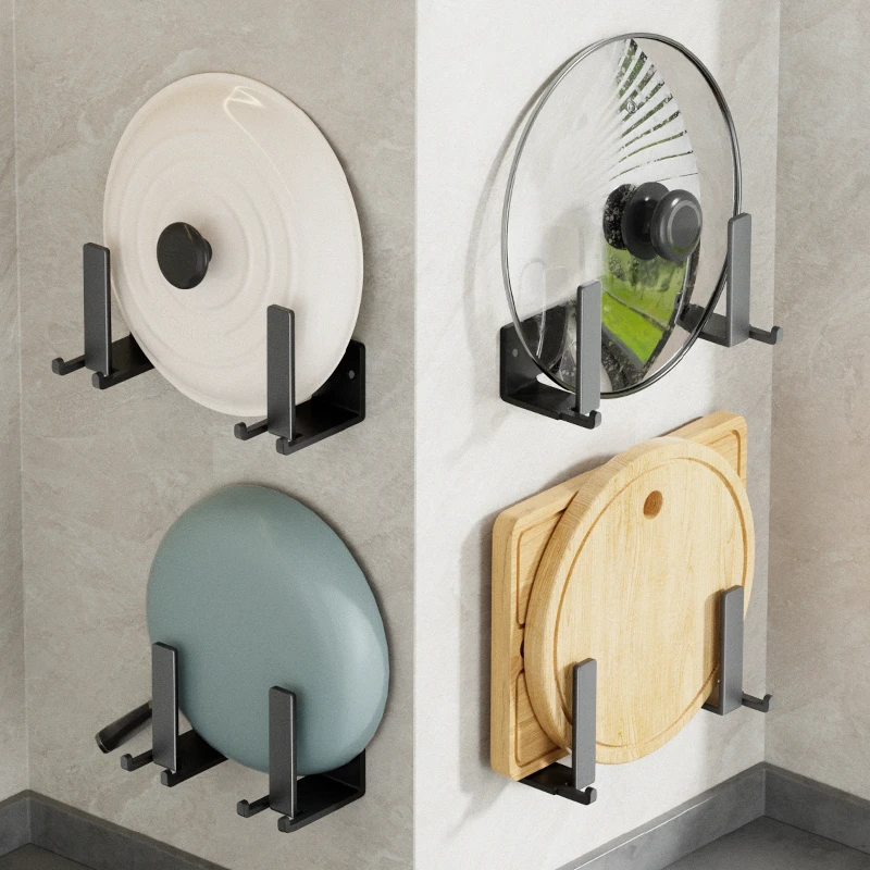 新人专享一1小物件分购试用实百货福利商品锅盖架子免打孔壁挂式