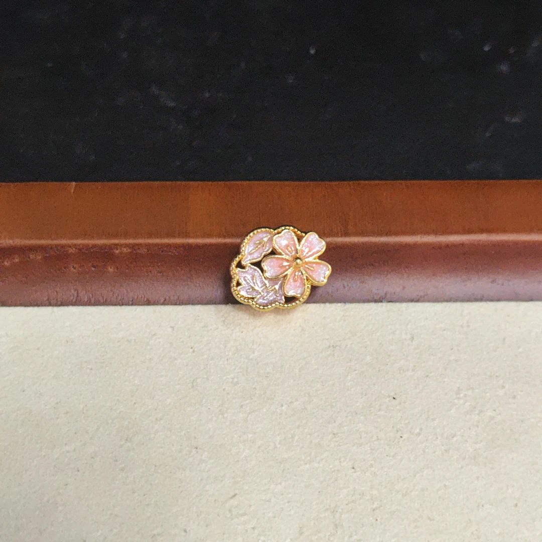 足金999珐琅彩花丝花瓣